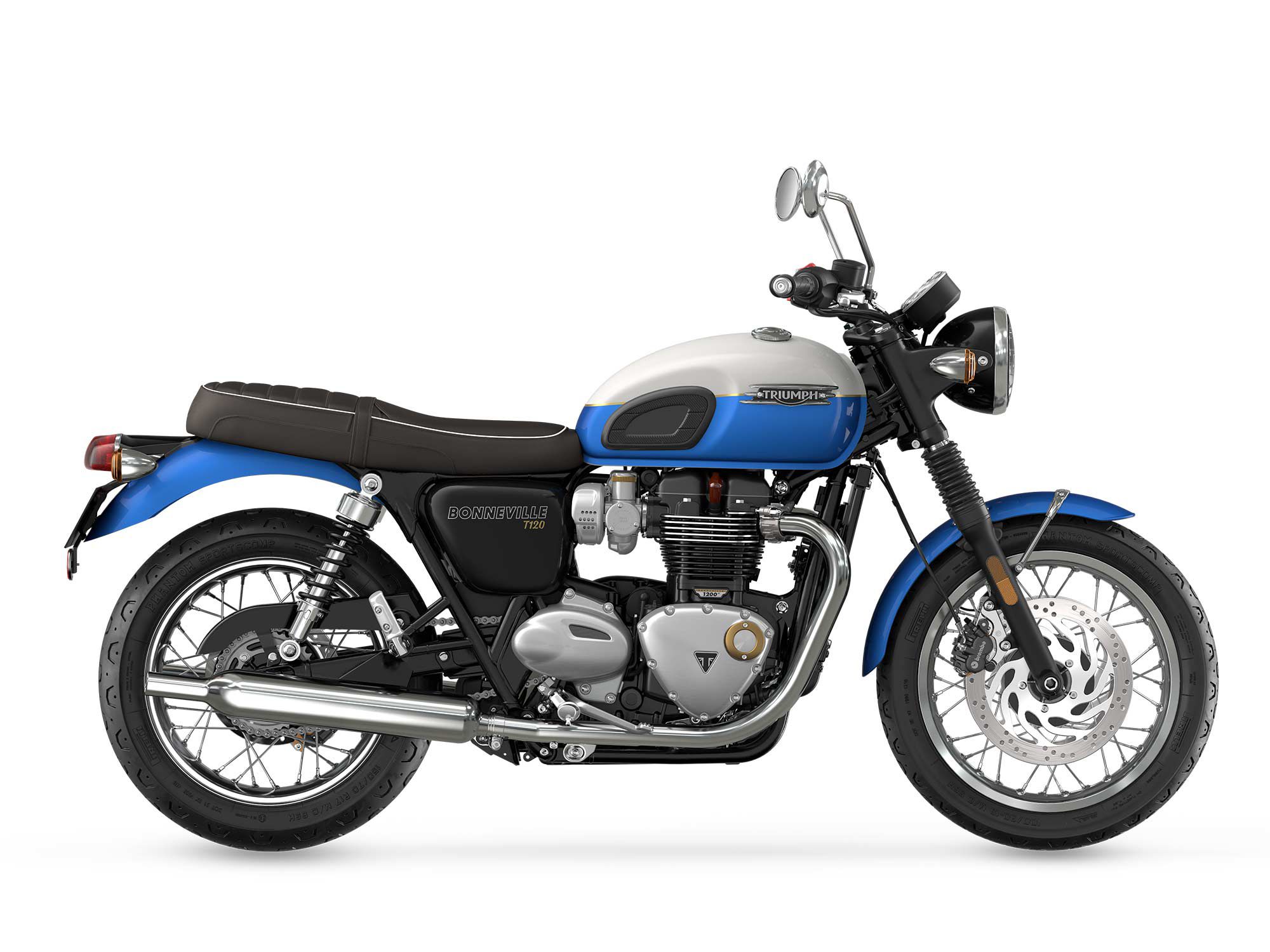 Bonneville T120 – Aegean Blue and Fusion White