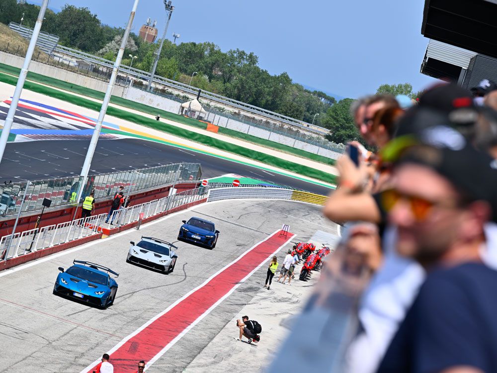 Ducati used its World Ducati Week celebration to showcase sister companies Lamborghini and Audi.