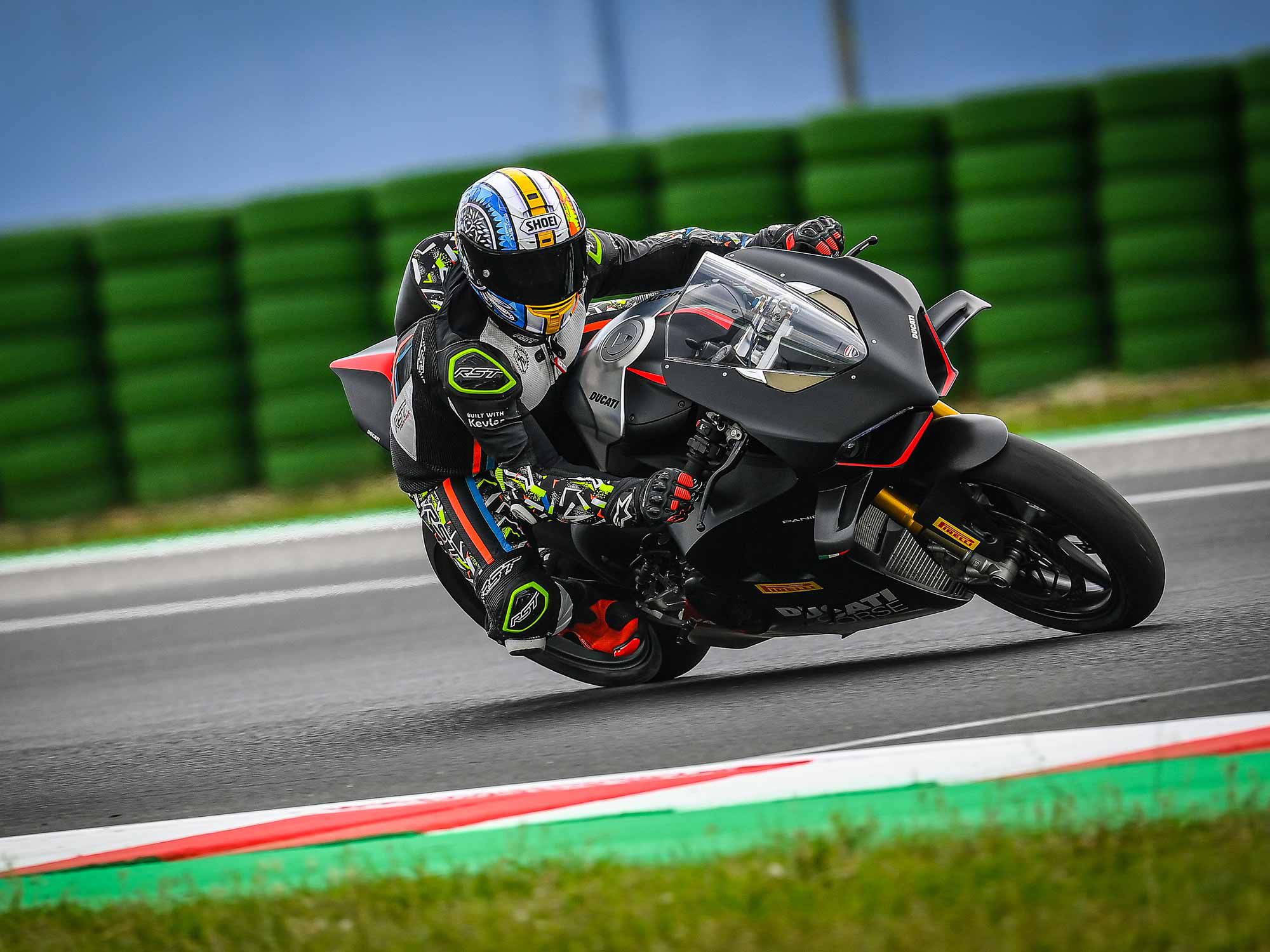 The first section of Misano is ultra-technical, all about clipping false apexes, letting the bike drift wide, then pulling it back into the corner. SP2 territory.