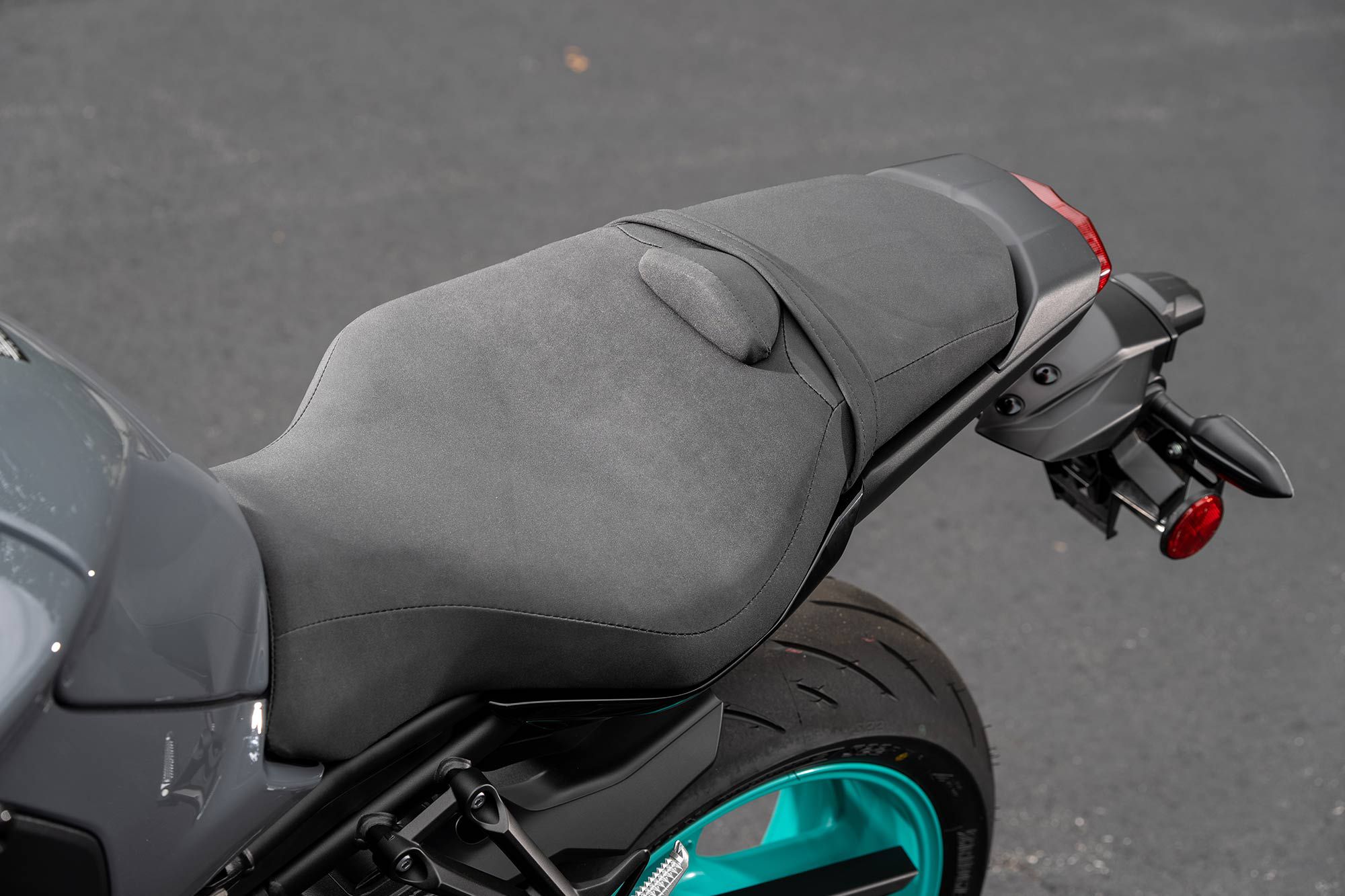 The MT-10’s saddle is nice and cozy and well suited to long days behind the handlebar.
