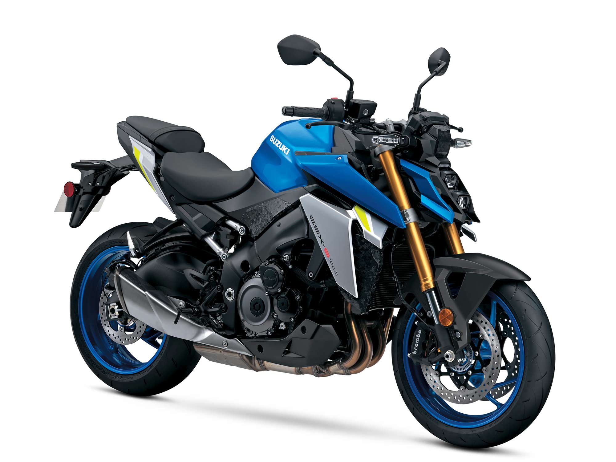 The 2023 Suzuki GSX-S1000 in Metallic Triton Blue.
