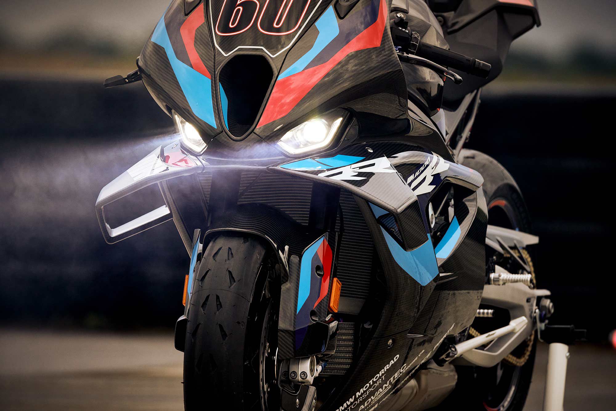Another view of the BMW M 1000 RR’s revised front aerodynamics.