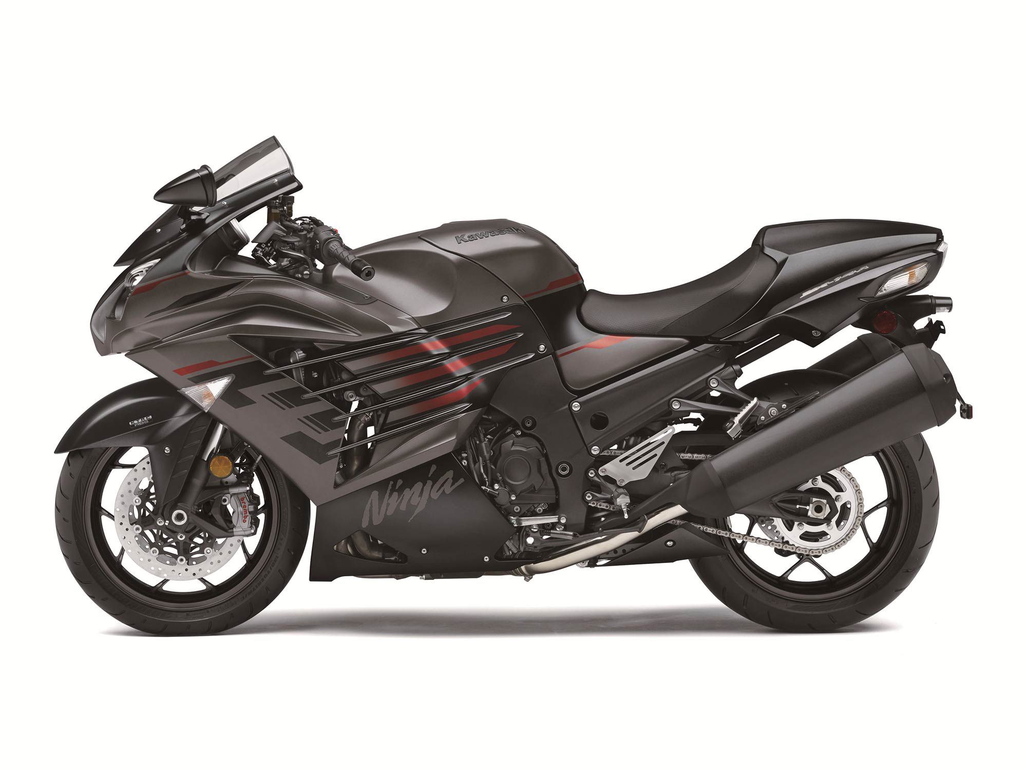 The ZX-14R is still available in only one colorway: Metallic Matte Graphenesteel Gray/Flat Ebony.
