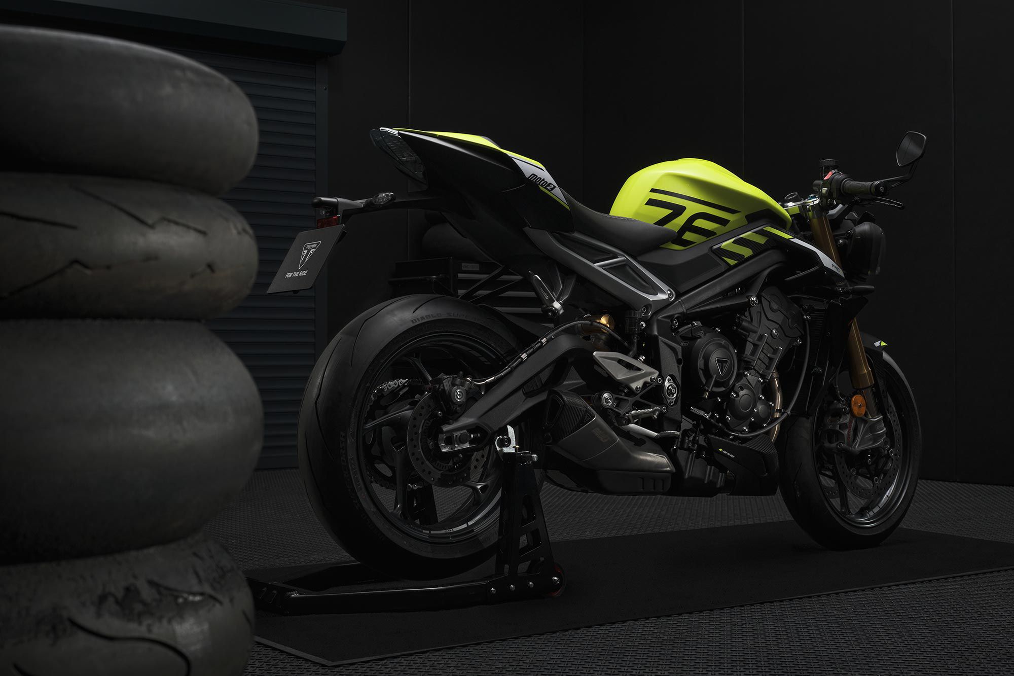 The limited-edition Street Triple 765 Moto2, shown in Triumph Racing Yellow.