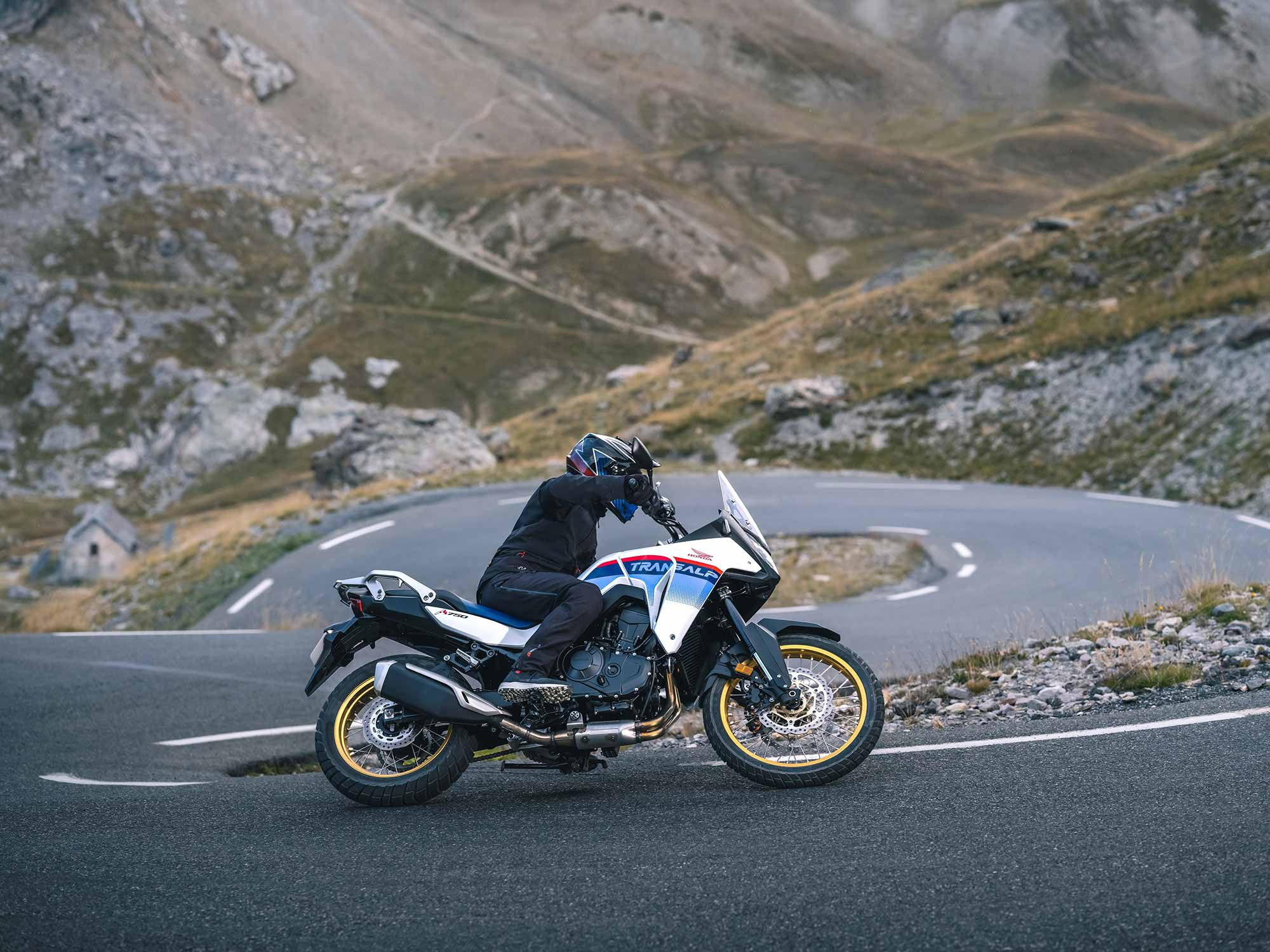 The Transalp will make quick work of mountain roads and switchbacks.