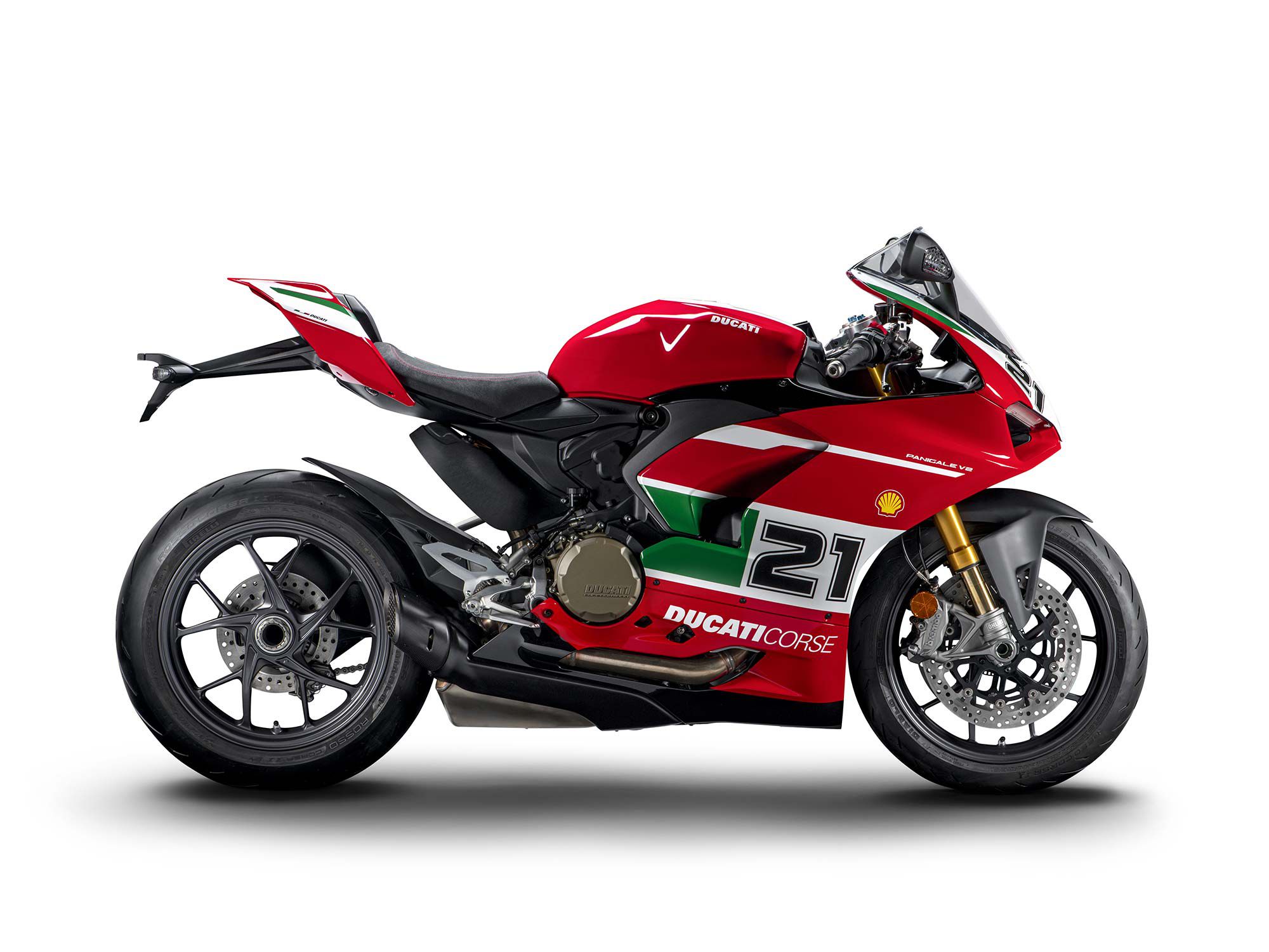 In addition to the one-off tribute graphics, the Panigale V2 Bayliss 1st Championship 20th Anniversary Edition also comes with premium Öhlins suspension, a custom triple clamp, and special exhaust.