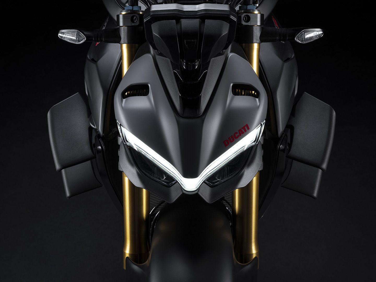 Hard to picture this as the face of a road-legal motorcycle. Menacing!