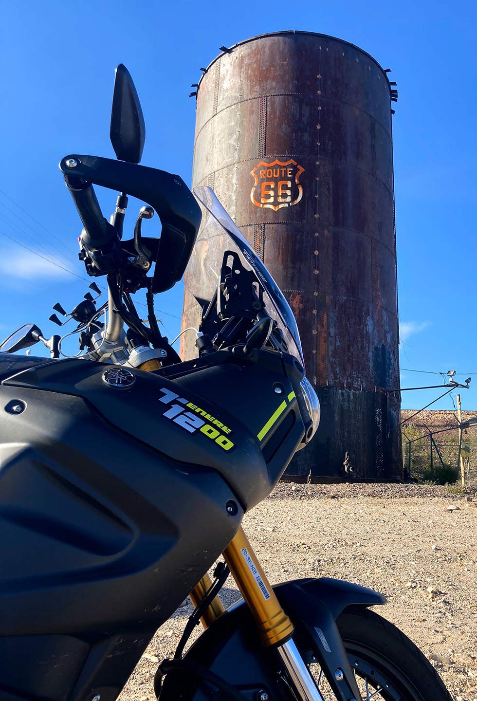The last bit of Route 66 I get to ride: outside Catfish Paradise, Arizona.