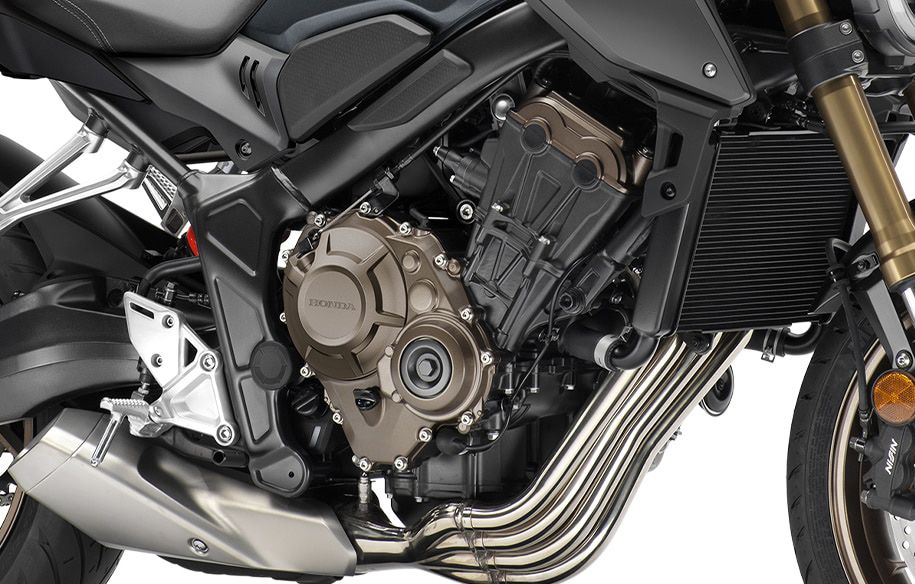 The CB650R is one of the only middleweight naked bikes with an inline-four engine.