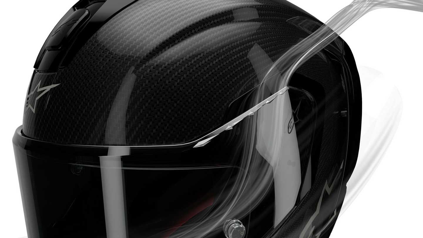 All available visors for the S-R10 will come with turbulators, which are claimed to reduce whistling noise that dirty air can cause around the rider’s ears.