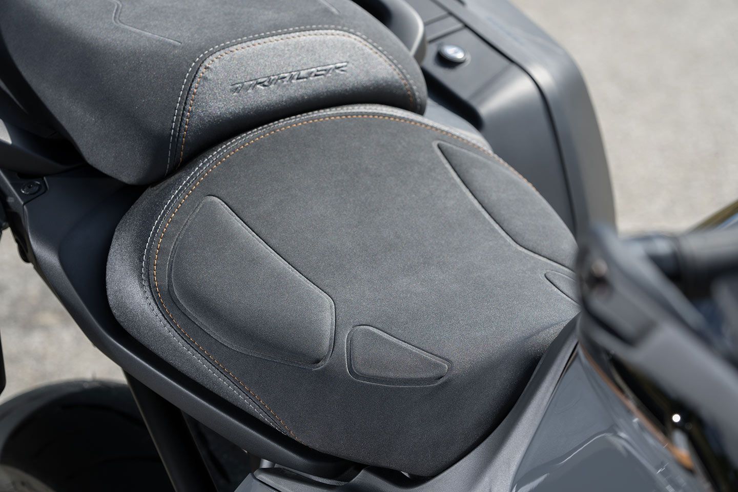 Both rider and passenger seats include new seat covers. The rider seat offers two levels of height adjustment to better accommodate both shorter and taller operators.